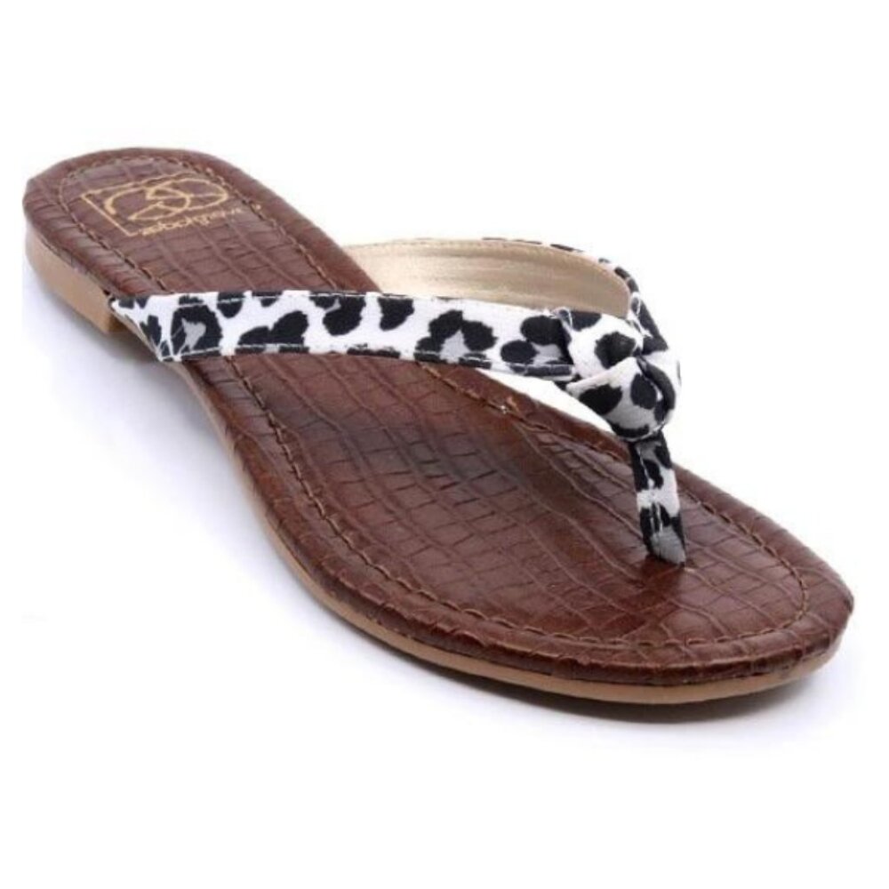 Everglades Gigi White Leopard Sandals